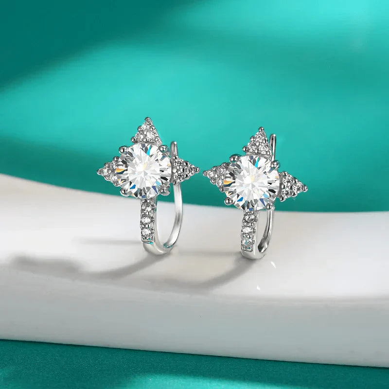 Shooting Star Embrace Moissanite Earrings 