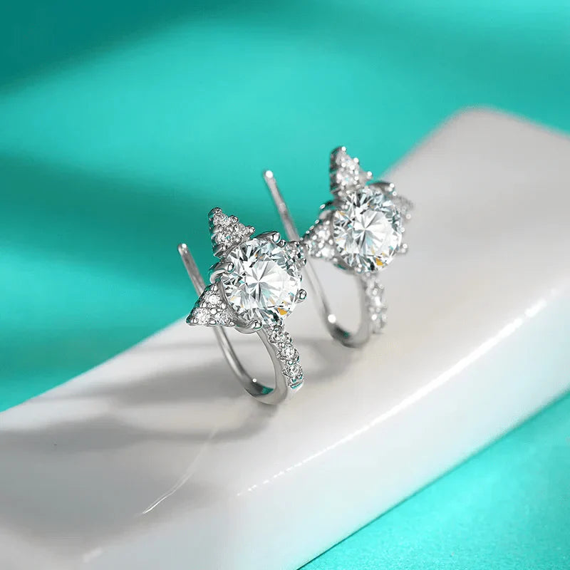 Shooting Star Embrace Moissanite Earrings 