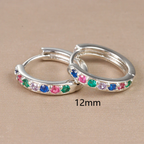 Boucles d'oreilles femme arc-en-ciel argent