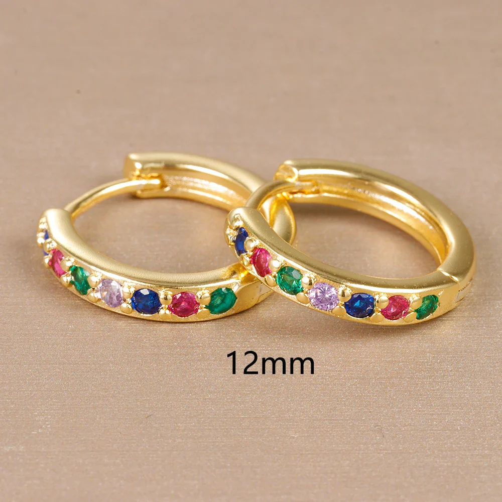 Boucles d'oreilles femme arc-en-ciel or