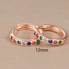 Boucles d'oreilles femme arc-en-ciel or rose