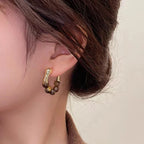 Women's Earrings Tiger Eye Hoops