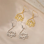 Women's Hanging Lotus Flower Earrings