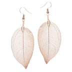 Bohemian Leaf Rose Gold Earrings