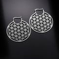 Dawapara Women's Flower of Life Mandala Earrings silver