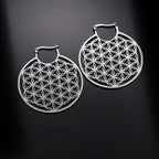 Dawapara Women's Flower of Life Mandala Earrings silver