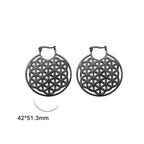 Dawapara Women's Flower of Life Mandala Earrings black