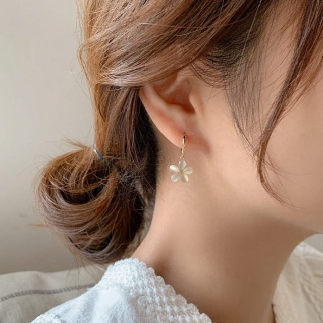 Opal Flower Earrings