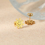 Snowflake Stud Earrings for Women Gold