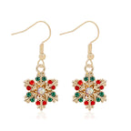 Boucles d'Oreilles Flocon de Neige Pendantes Zircon Femme style 3