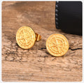 Men's Earrings Compass Rose of the Winds gold