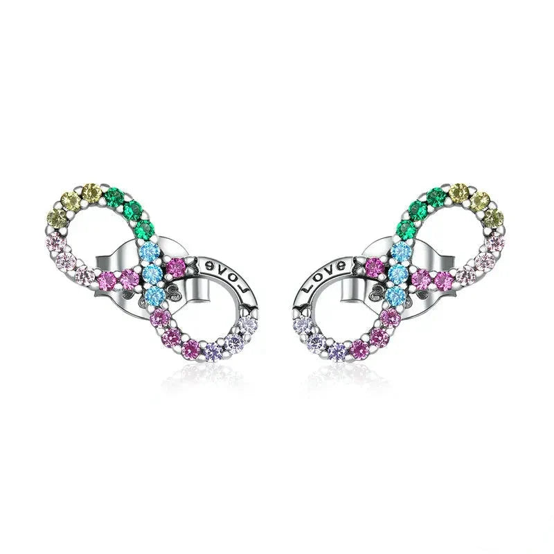 Multicolored Infinity Earrings