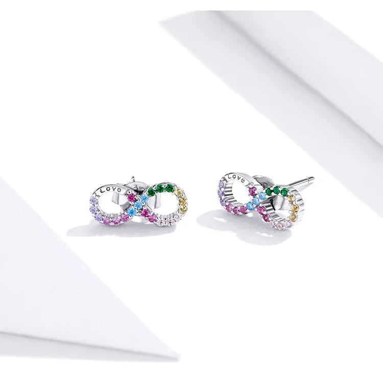 Multicolored Infinity Earrings
