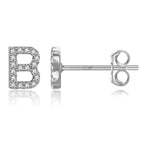 Boucles d'oreilles initiale argent b
