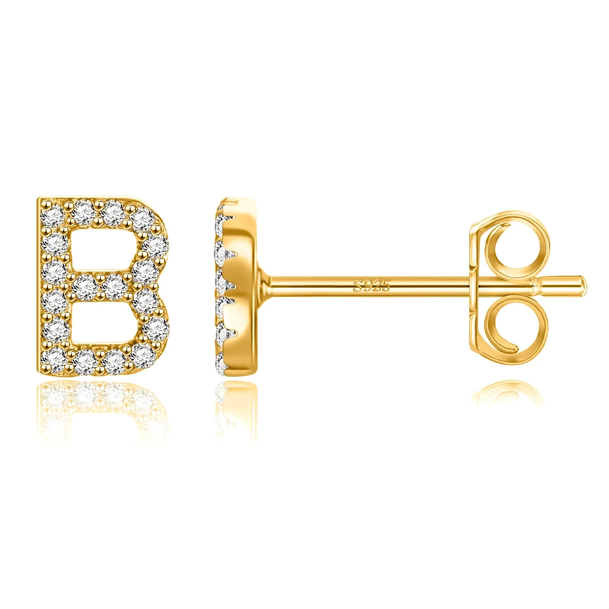 Boucles d'oreilles initiale or b