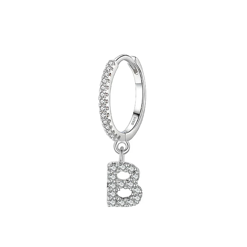 Boucles d'oreilles créoles avec initiale b
