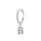 Boucles d'oreilles créoles avec initiale b
