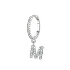 Boucles d'oreilles créoles avec initiale m