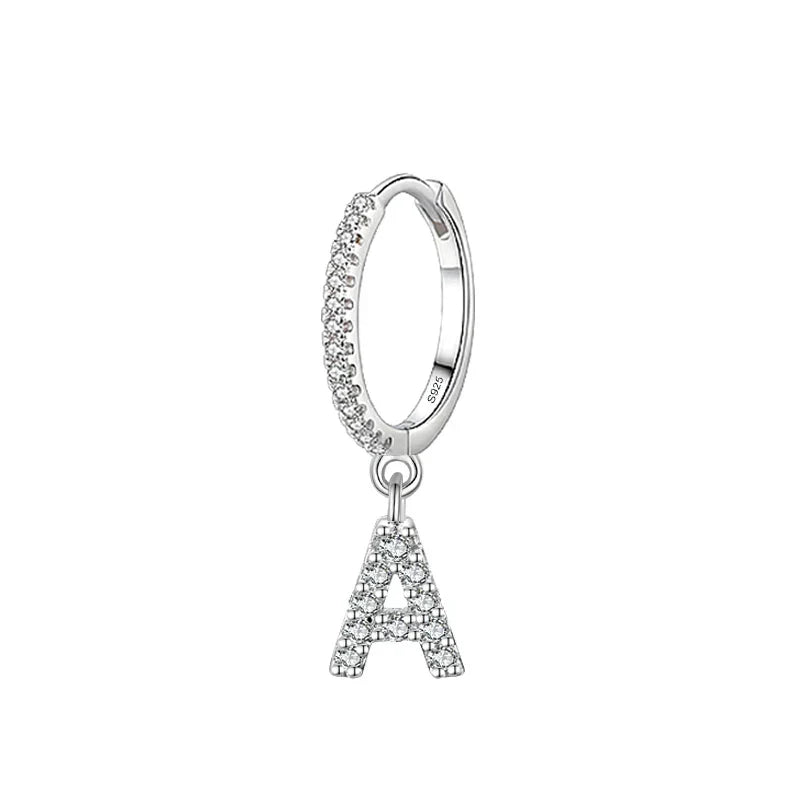 Boucles d'oreilles créoles avec initiale a