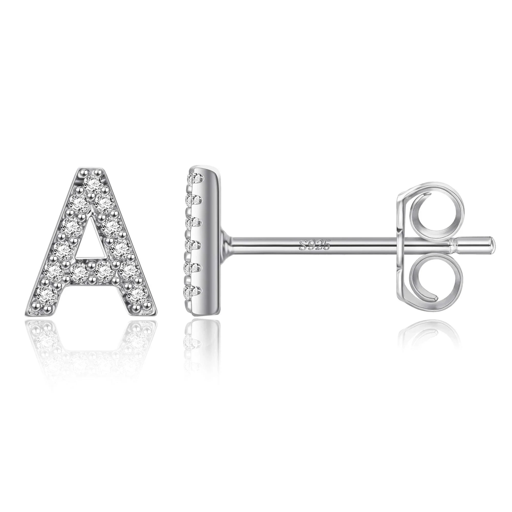 Boucles d'oreilles initiale argent a