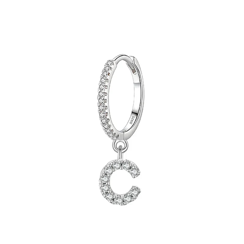 Boucles d'oreilles créoles avec initiale c