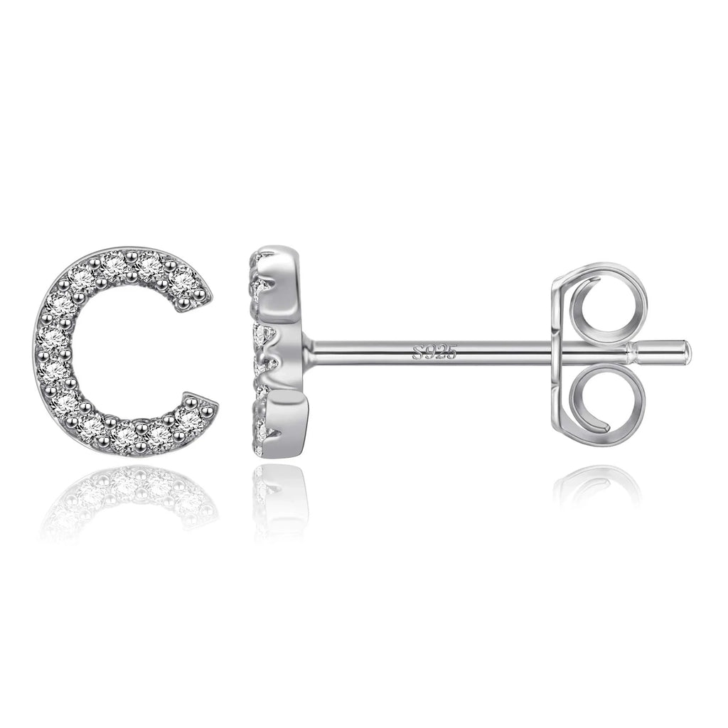 Boucles d'oreilles initiale argent c