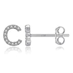 Boucles d'oreilles initiale argent c