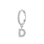 Boucles d'oreilles créoles avec initiale d