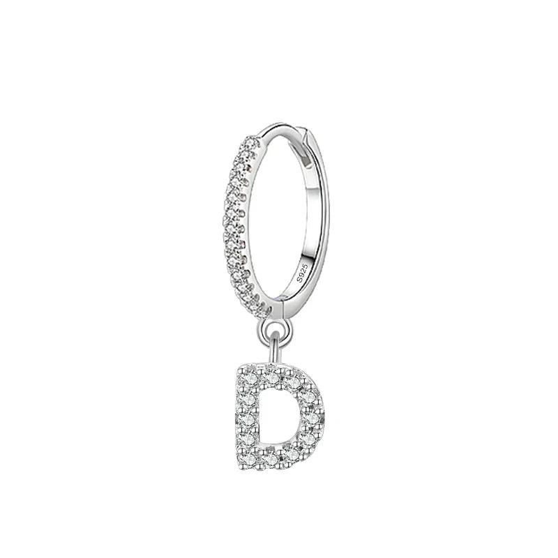 Boucles d'oreilles créoles avec initiale d