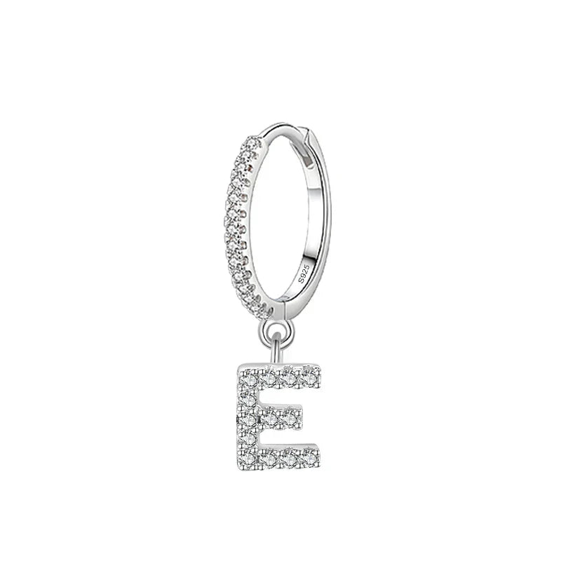 Boucles d'oreilles créoles avec initiale e