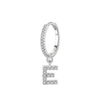 Boucles d'oreilles créoles avec initiale e