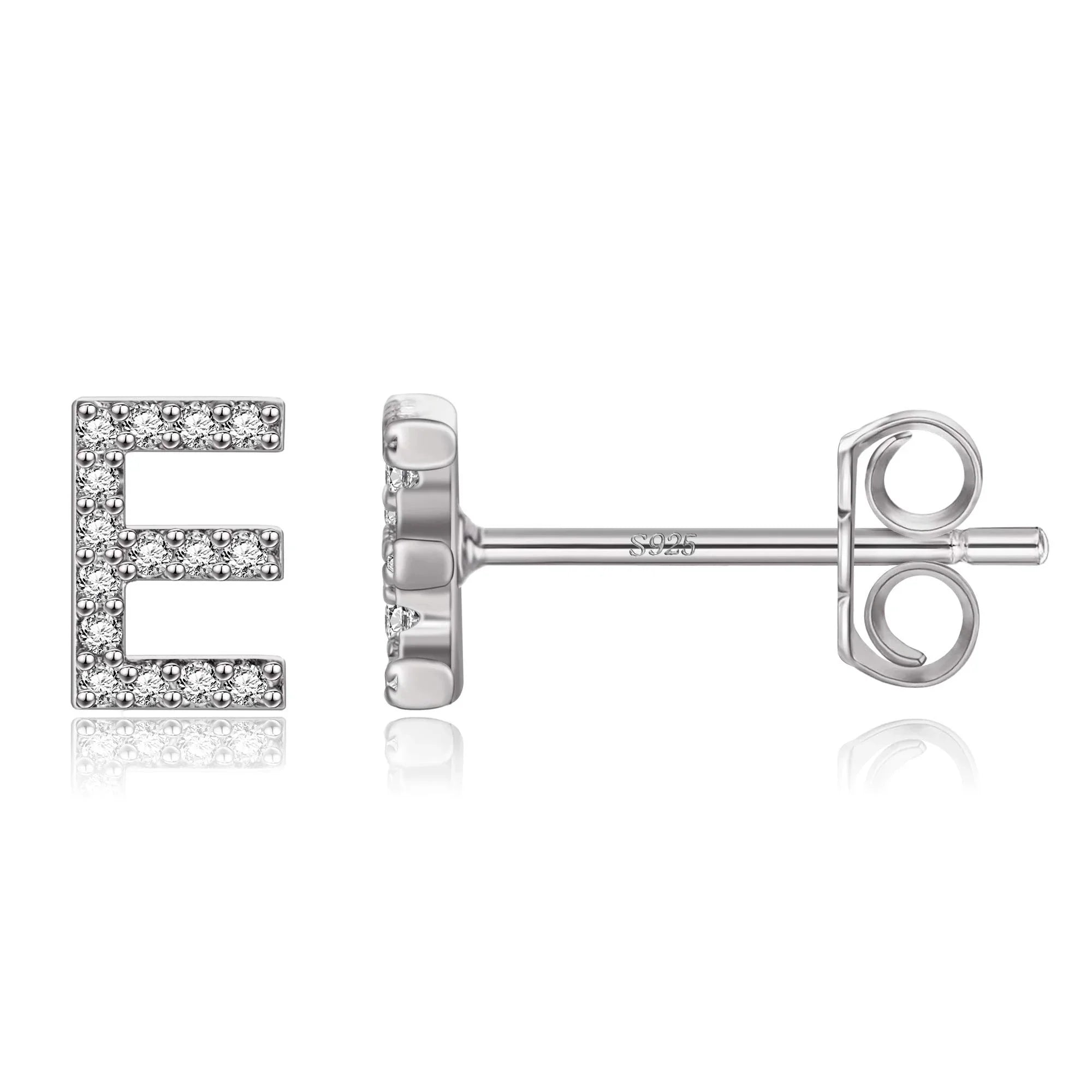 Boucles d'oreilles initiale argent e