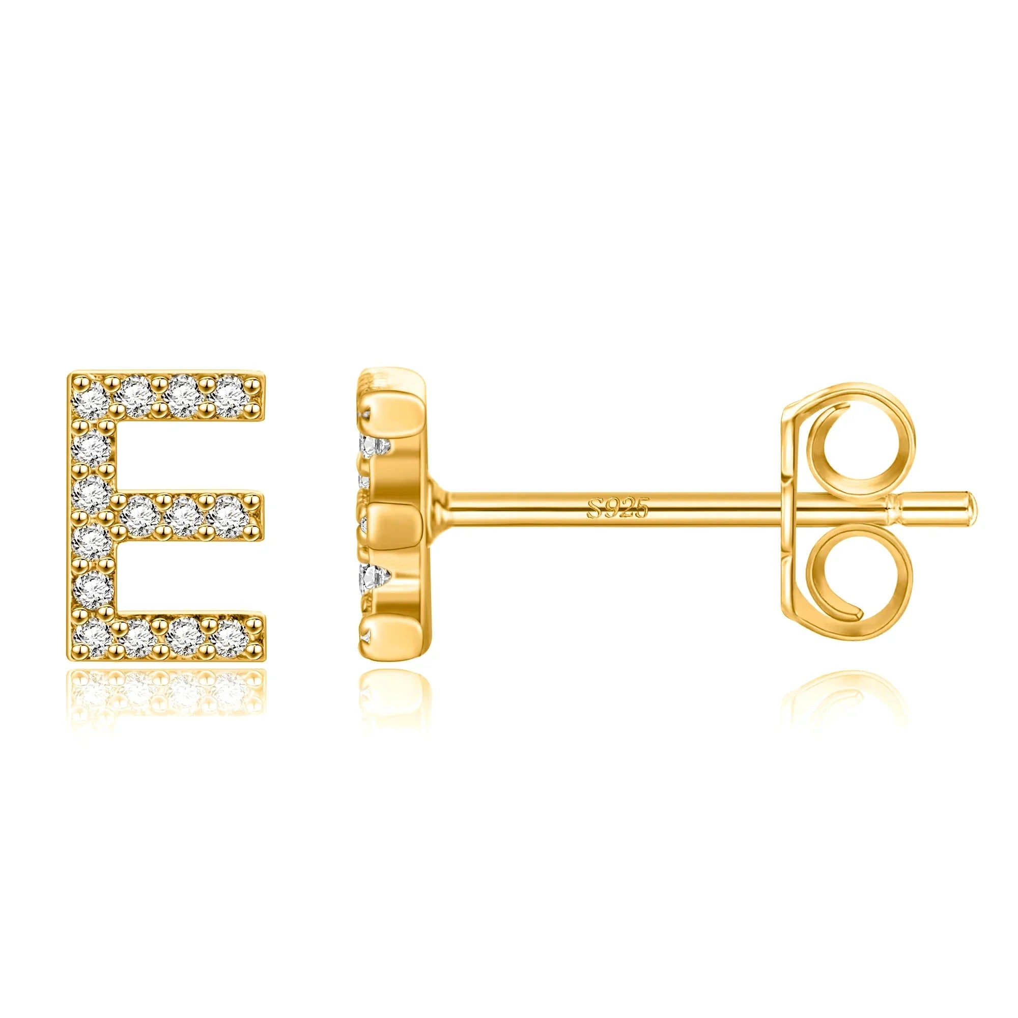 Boucles d'oreilles initiale or e