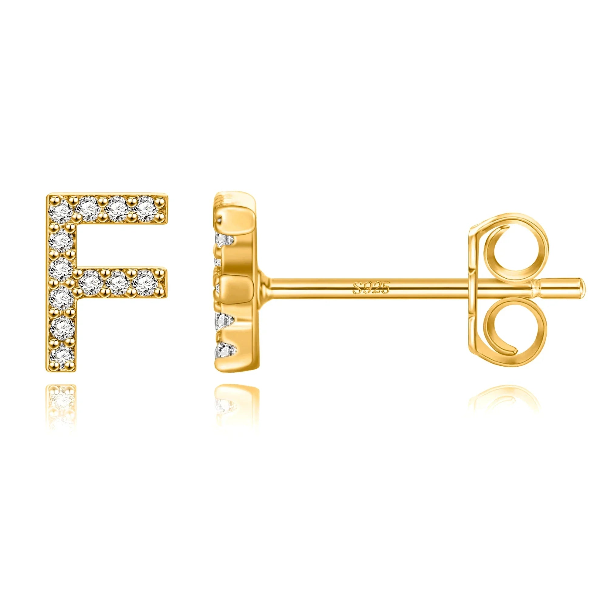 Boucles d'oreilles initiale or f
