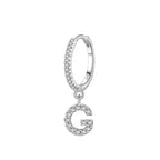 Boucles d'oreilles créoles avec initiale g