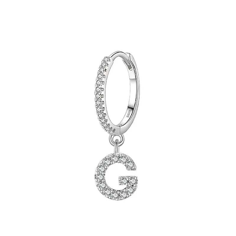 Boucles d'oreilles créoles avec initiale g