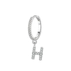 Boucles d'oreilles créoles avec initiale h