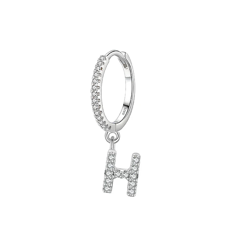 Boucles d'oreilles créoles avec initiale h