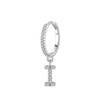 Boucles d'oreilles créoles avec initiale i