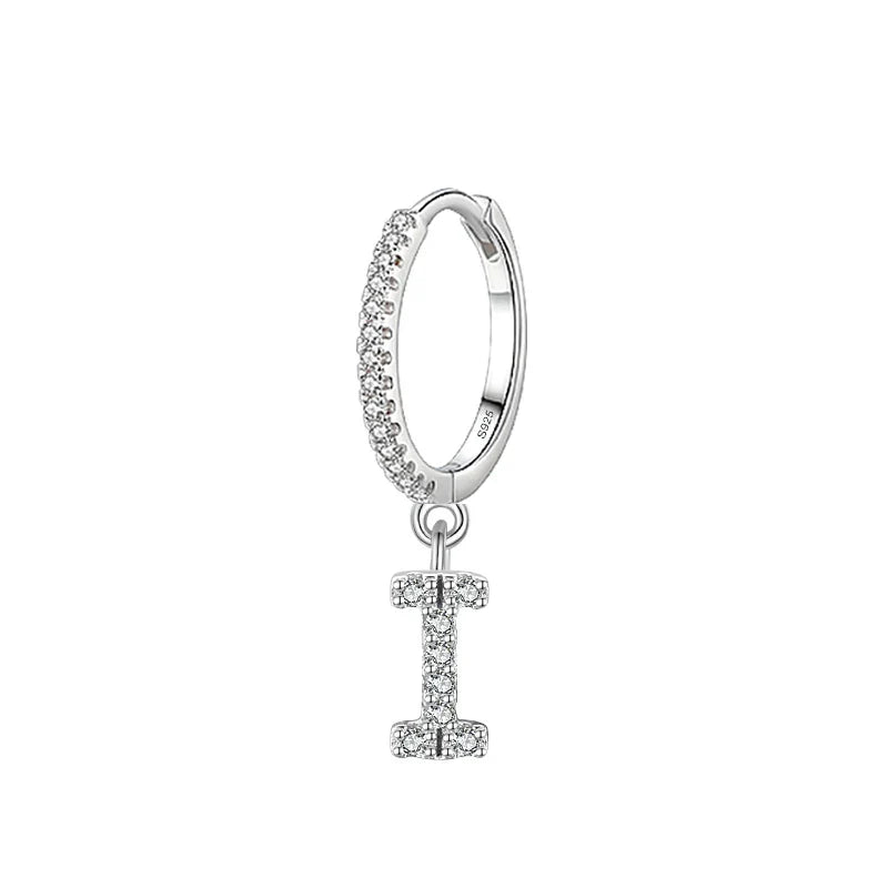 Boucles d'oreilles créoles avec initiale i