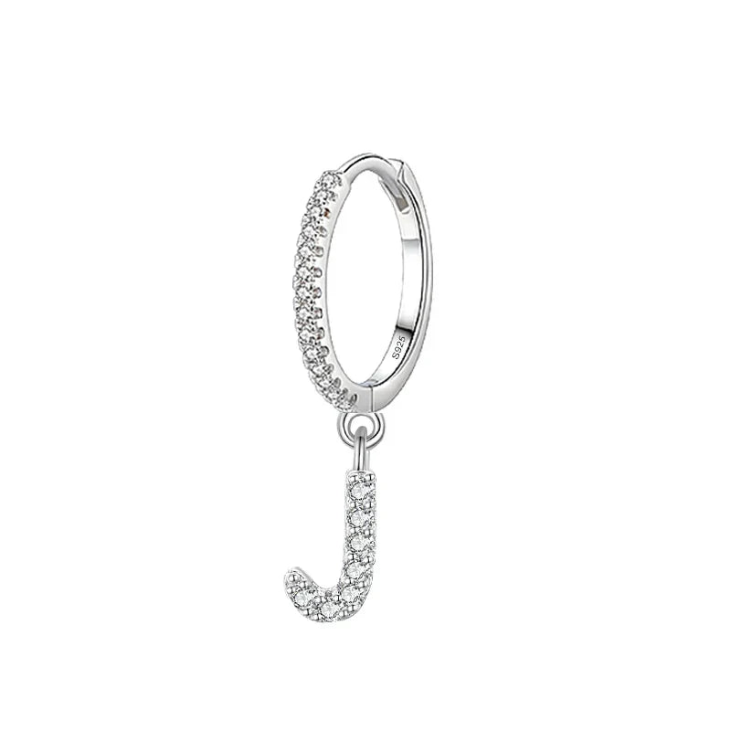Boucles d'oreilles créoles avec initiale j