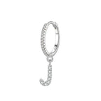 Boucles d'oreilles créoles avec initiale j