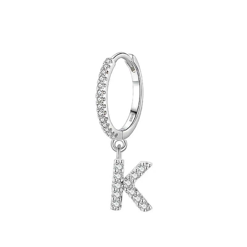 Boucles d'oreilles créoles avec initiale k