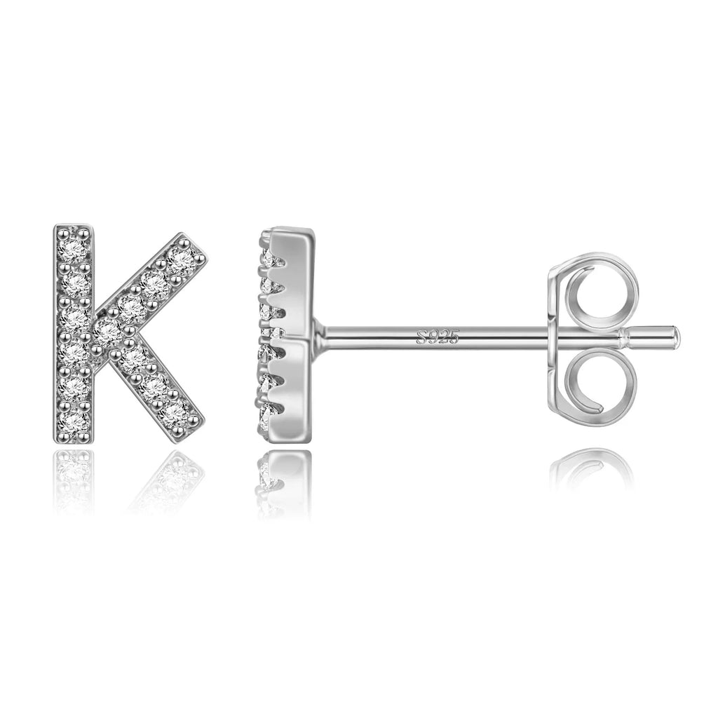 Boucles d'oreilles initiale argent k