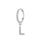 Boucles d'oreilles créoles avec initiale l
