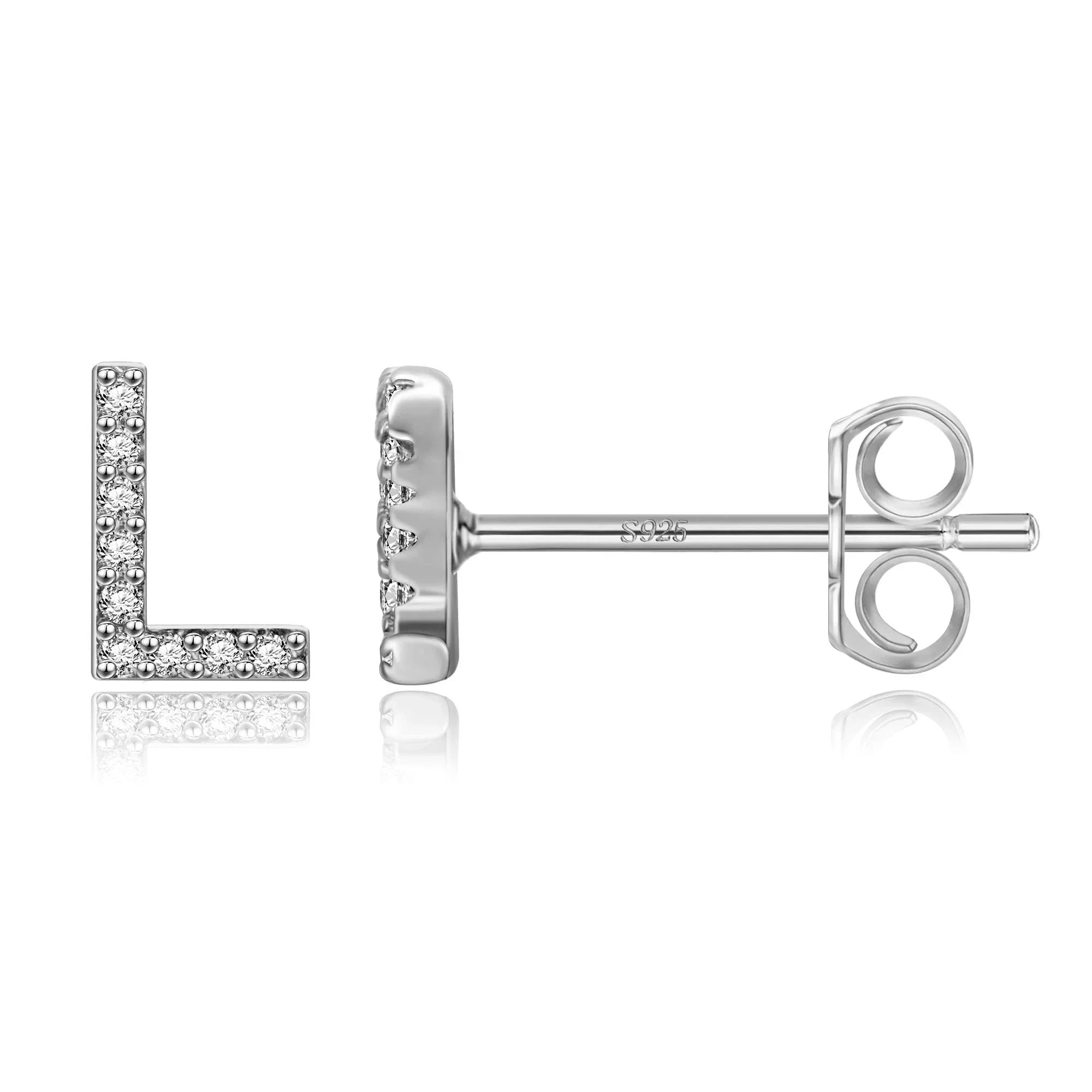 Boucles d'oreilles initiale argent l