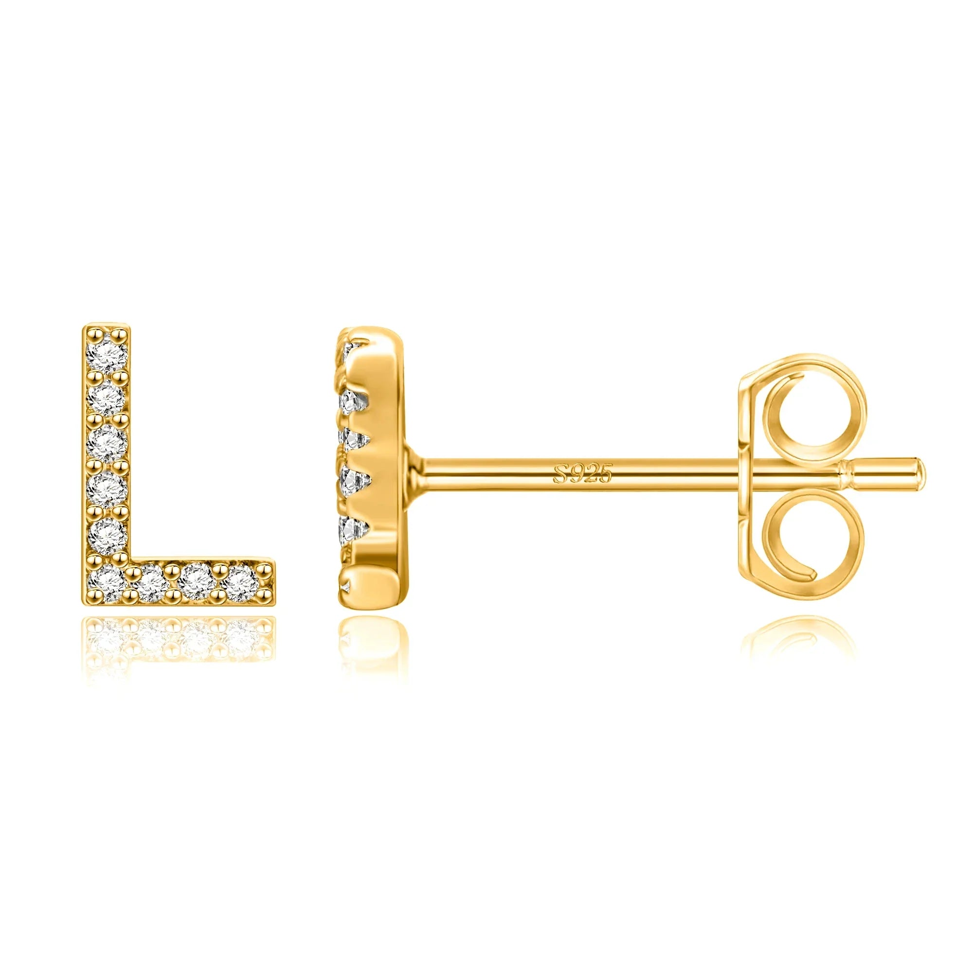 Boucles d'oreilles initiale or l