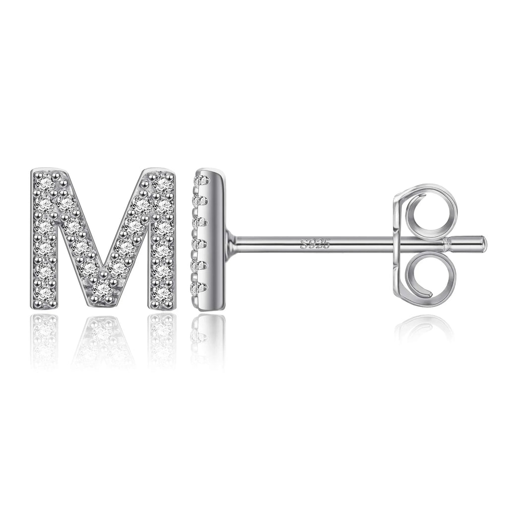 Boucles d'oreilles initiale argent m