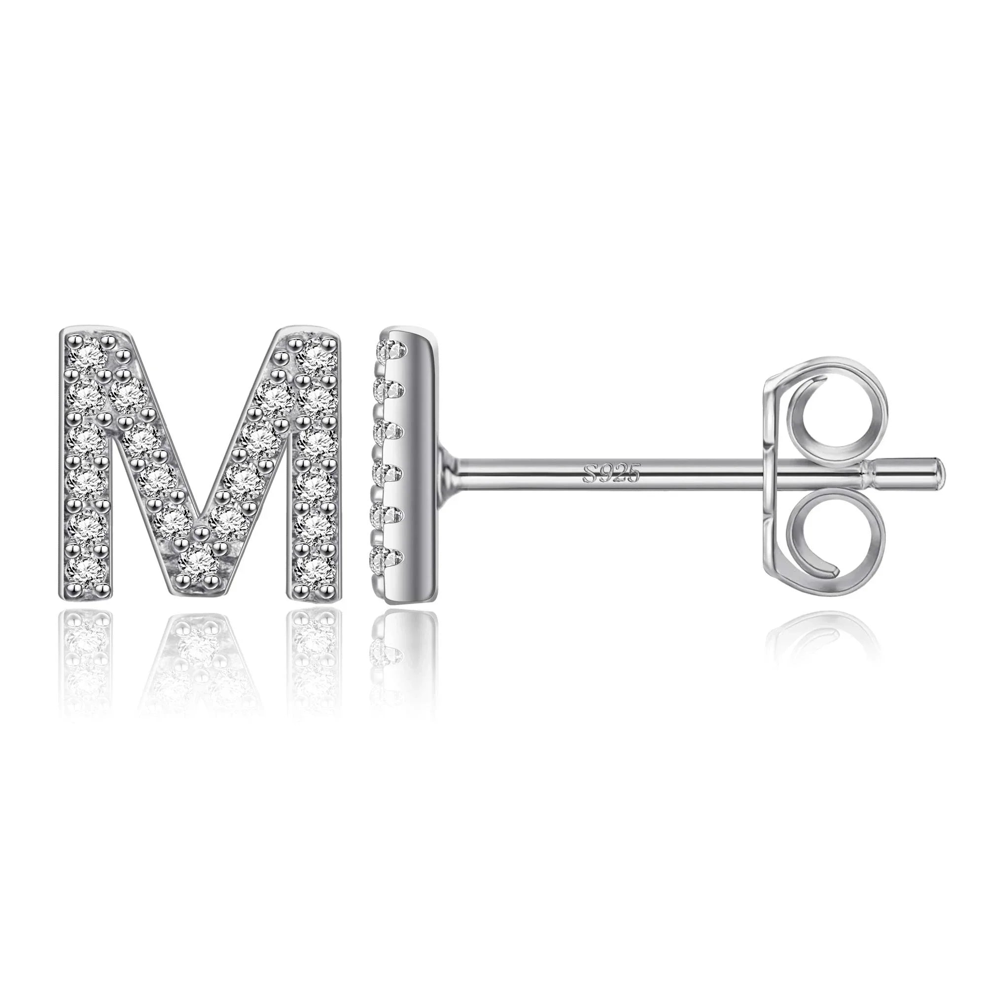 Boucles d'oreilles initiale argent m