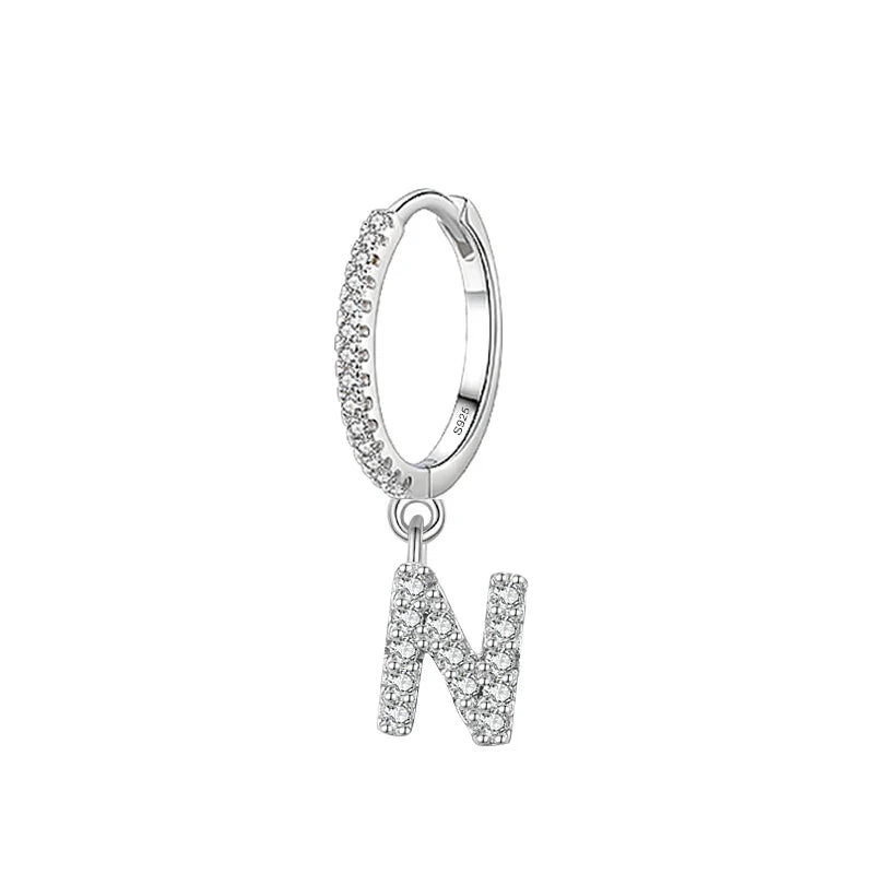 Boucles d'oreilles créoles avec initiale n